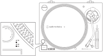 Audio-Technica - AT-LP120XUSB - Pitch controleren en aanpassen - Stroboscooppunten Pitch controleren en aanpassen - Stroboscooppunten