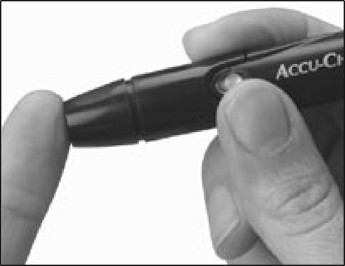 Accu-Chek - Softclix - Een vingerprik uitvoeren - Stap 4 Een vingerprik uitvoeren - Stap 4