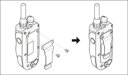 Dogtra - 280C - De riemclip bevestigen De riemclip bevestigen