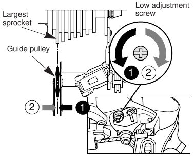 Shimano - RD-TX70 - Lage afstelling Lage afstelling