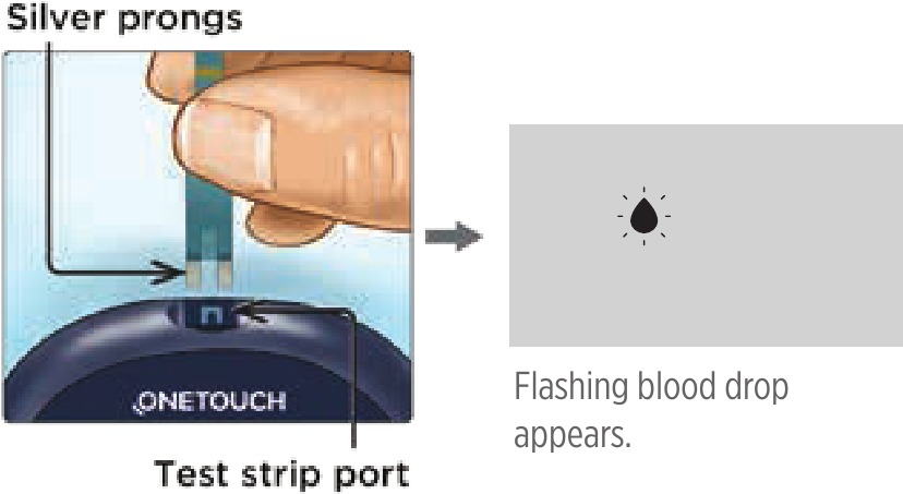 OneTouch - Ultra Plus Flex - Een test uitvoeren - Stap 1 - Een teststrip plaatsen Een test uitvoeren - Stap 1 - Een teststrip plaatsen