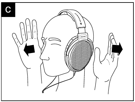 Sennheiser - HD 600 - De hoofdtelefoon aansluiten, opzetten en gebruiken - Stap 2 De hoofdtelefoon aansluiten, opzetten en gebruiken - Stap 2