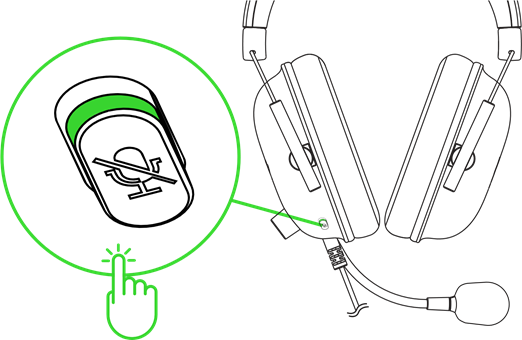 Razer - BLACKSHARK V2 X - DE MICROFOON MUTE-KNOP GEBRUIKEN DE MICROFOON MUTE-KNOP GEBRUIKEN