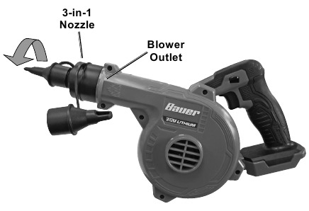 Bauer - 1916C-B - 3-in-1 mondstuk bevestigen 3-in-1 mondstuk bevestigen