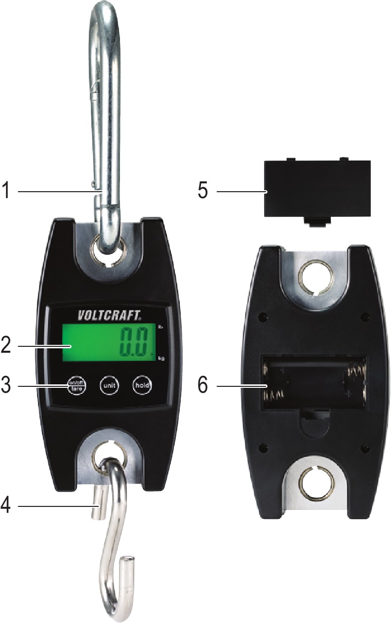 VOLTCRAFT - HS-100 - Bedieningselementen Bedieningselementen