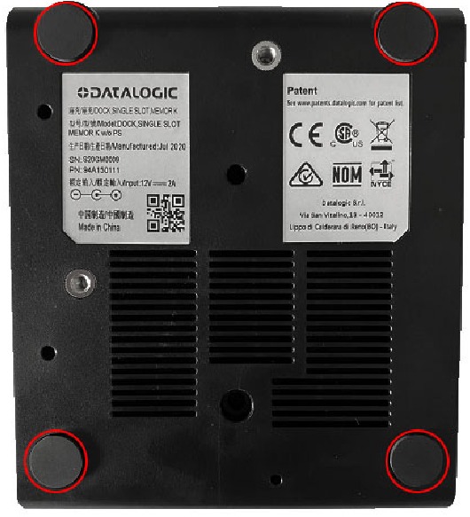 Datalogic - MEMOR K Single Slot Dock - DE RUBBEREN PADS BEVESTIGEN DE RUBBEREN PADS BEVESTIGEN