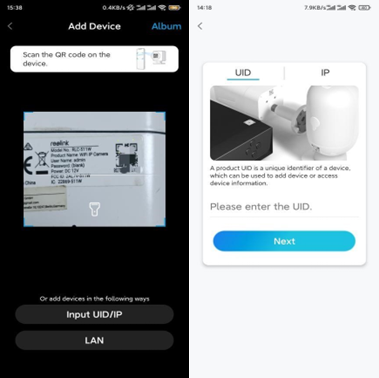 Reolink - Duo 2 WiFi - De camera instellen in de app - Stap 1 De camera instellen in de app - Stap 1