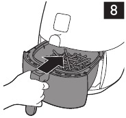 pan terug in de airfryer geschoven