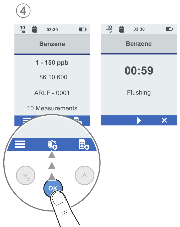 Dräger - X-act 7000 Koppelaar - De spoeltijd starten De spoeltijd starten