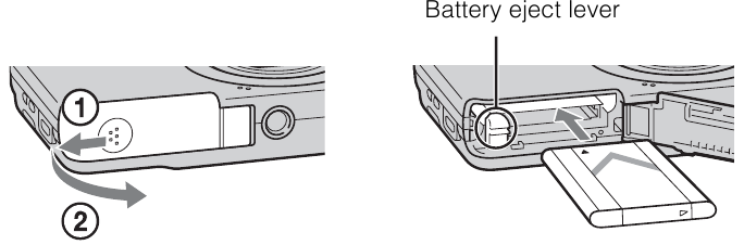 Sony - Cyber-shot DSC-W710 - De batterij plaatsen De batterij plaatsen