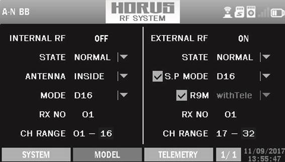 FrSky - R9M - How to switch Telemetry modes - Step 2 (Hoe te schakelen tussen telemetriemodi - Stap 2) How to switch Telemetry modes - Step 2 (Hoe te schakelen tussen telemetriemodi - Stap 2)