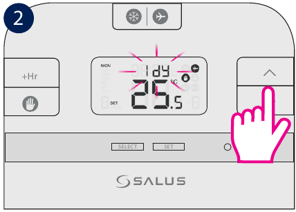 Salus Controls - RT510BC - Vakantiemodus - Stap 2 Vakantiemodus - Stap 2