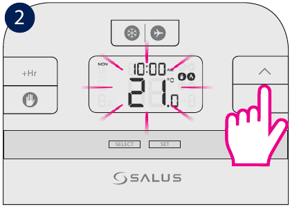 Salus Controls - RT510BC - Permanente override - Stap 2 Permanente override - Stap 2