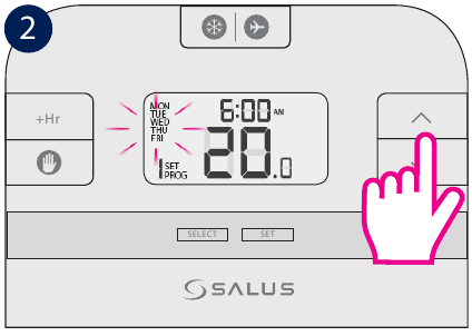 Salus Controls - RT510BC - Programmeren - Stap 2 Programmeren - Stap 2