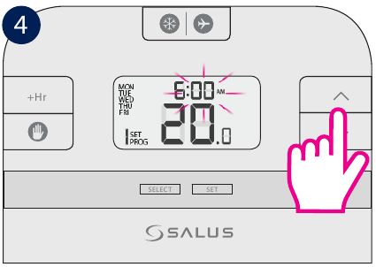 Salus Controls - RT510BC - Programmeren - Stap 4 Programmeren - Stap 4