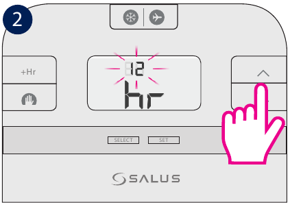 Salus Controls - RT510BC - Tijd en datum instellen - Stap 2 Tijd en datum instellen - Stap 2