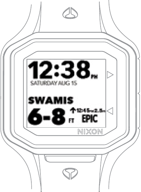 NIXON - THE ULTRATIDE - SIMPEL STARTSCHERM DISPLAY OMDRAAIEN AAN SIMPEL STARTSCHERM DISPLAY OMDRAAIEN AAN