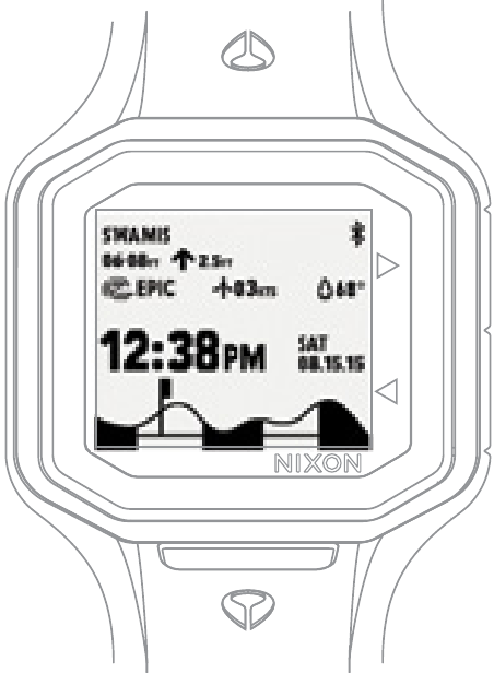 NIXON - THE ULTRATIDE - SIMPEL STARTSCHERM DISPLAY OMDRAAIEN AAN SIMPEL STARTSCHERM DISPLAY OMDRAAIEN AAN