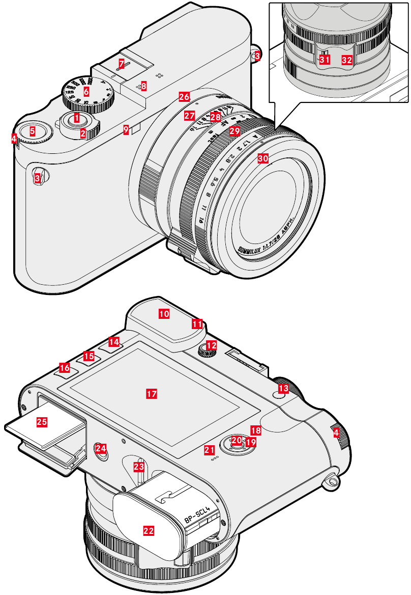 Leica - Q2 MONOCHROM - ONDERDELEN ONDERDELEN