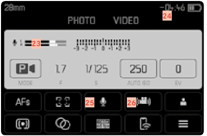 Leica - Q2 MONOCHROM - ONDERDELEN - STATUSSCHERM VIDEO ONDERDELEN - STATUSSCHERM VIDEO