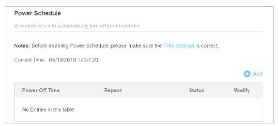 TP-Link - TL-WA855RE - Power Schedule - Stap 1 Power Schedule - Stap 1
