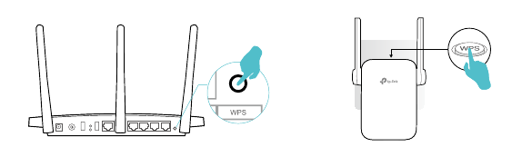 TP-Link - TL-WA855RE - Via de WPS-knop - Stap 1 Via de WPS-knop - Stap 1