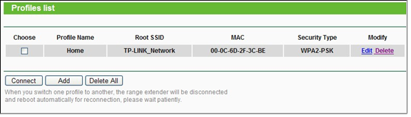 TP-Link - TL-WA850RE - Profiel toevoegen of wijzigen Profiel toevoegen of wijzigen