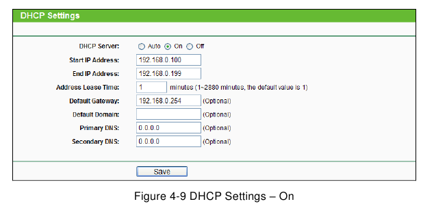 TP-Link - TL-WA850RE - DHCP-instellingen – Aan DHCP-instellingen – Aan