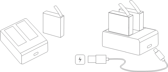AKASO - V50 X - De batterij opladen en installeren - Opladen De batterij opladen en installeren - Opladen