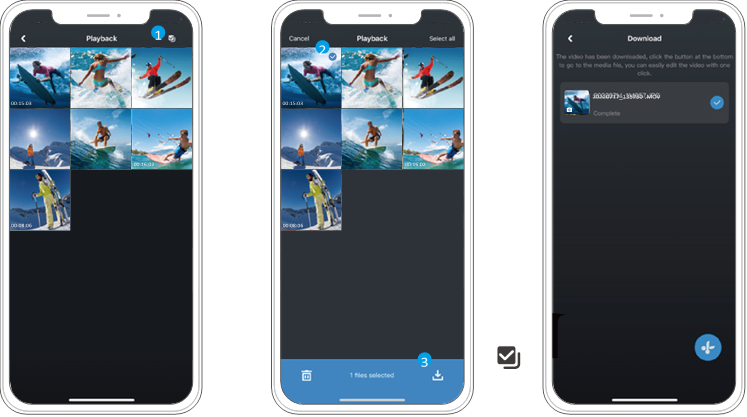 AKASO - V50 X - Uw inhoud downloaden naar een smartphone - Stap 3 Uw inhoud downloaden naar een smartphone - Stap 3