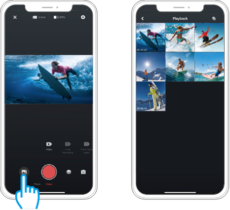 AKASO - V50 X - Bestanden afspelen of verwijderen in de AKASO GO-app - Stap 2 Bestanden afspelen of verwijderen in de AKASO GO-app - Stap 2