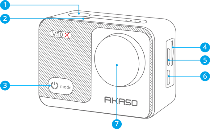 AKASO - V50 X - Uw V50 X - Stap 1 Uw V50 X - Stap 1