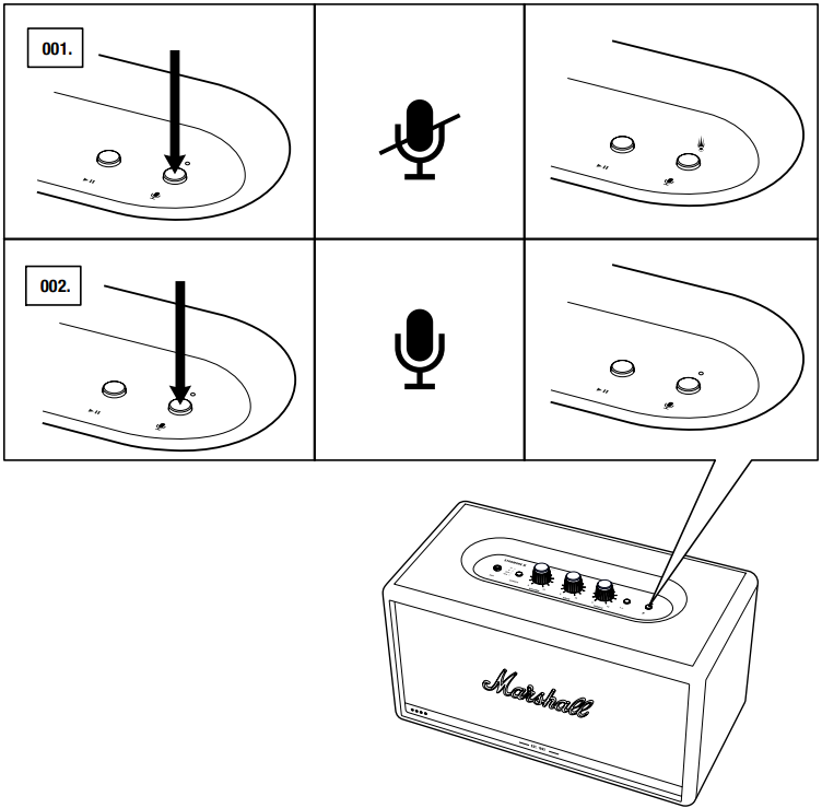 Marshall - Stanmore II Voice with the Google Assistant built-in - MICROFOON DEMPEN/DEMPEN OPHEFFEN MICROFOON DEMPEN/DEMPEN OPHEFFEN