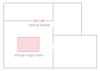 Roborock - S4 - Virtuele no-go zone en barrière Virtuele no-go zone en barrière