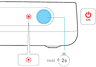 Sennheiser - BT T100 - Druk 2 seconden op de multifunctionele knop. De LED licht rood op. Druk 2 seconden op de multifunctionele knop. De LED licht rood op.