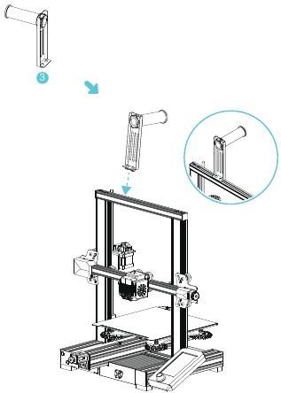 Creality - Ender-3 V2 Neo - Materiaalrek installeren Materiaalrek installeren