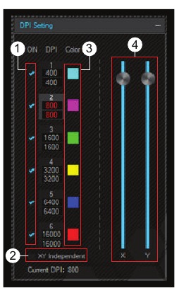 Tecware - EXO Lite - DPI-instellingen DPI-instellingen
