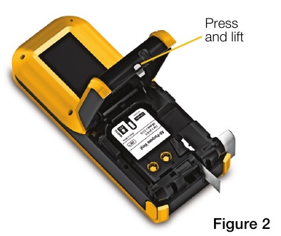 Dymo - XTL 300 - De labelcartridge plaatsen - Stap 1 De labelcartridge plaatsen - Stap 1