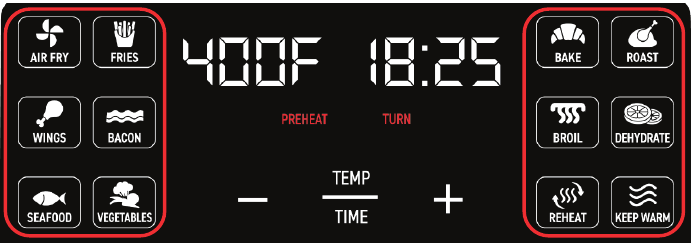 Gourmia - GAF652 - Gebruik - Stap 2 - Tik op de gewenste Preset Gebruik - Stap 2 - Tik op de gewenste Preset