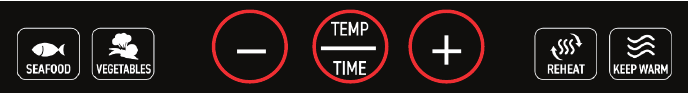 Gourmia - GAF652 - Gebruik - Stap 3 - Tik op Temp/Time Gebruik - Stap 3 - Tik op Temp/Time