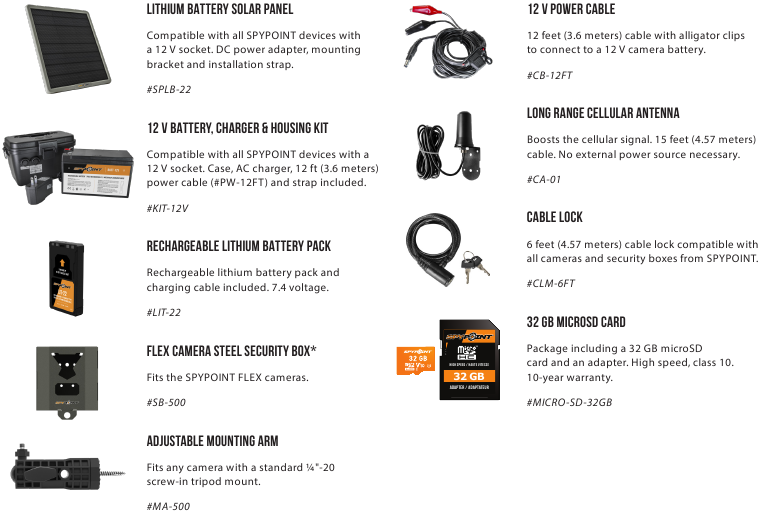SPYPOINT - FLEX G-36 - AANGEBODEN ACCESSOIRES AANGEBODEN ACCESSOIRES