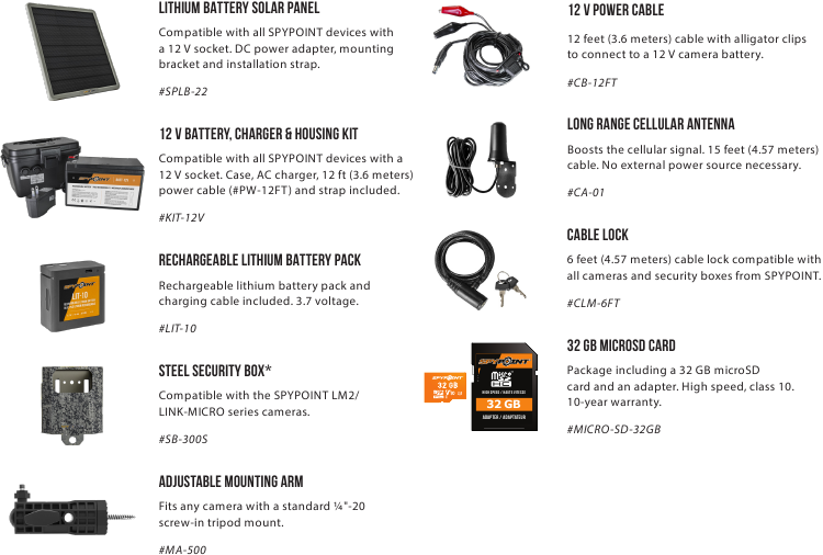 SPYPOINT - LM2 - AANGEBODEN ACCESSOIRES AANGEBODEN ACCESSOIRES