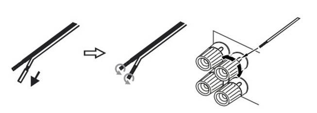 Cambridge Audio - EDGE A - BARE DRAADVERBINDINGEN GEBRUIKEN BARE DRAADVERBINDINGEN GEBRUIKEN