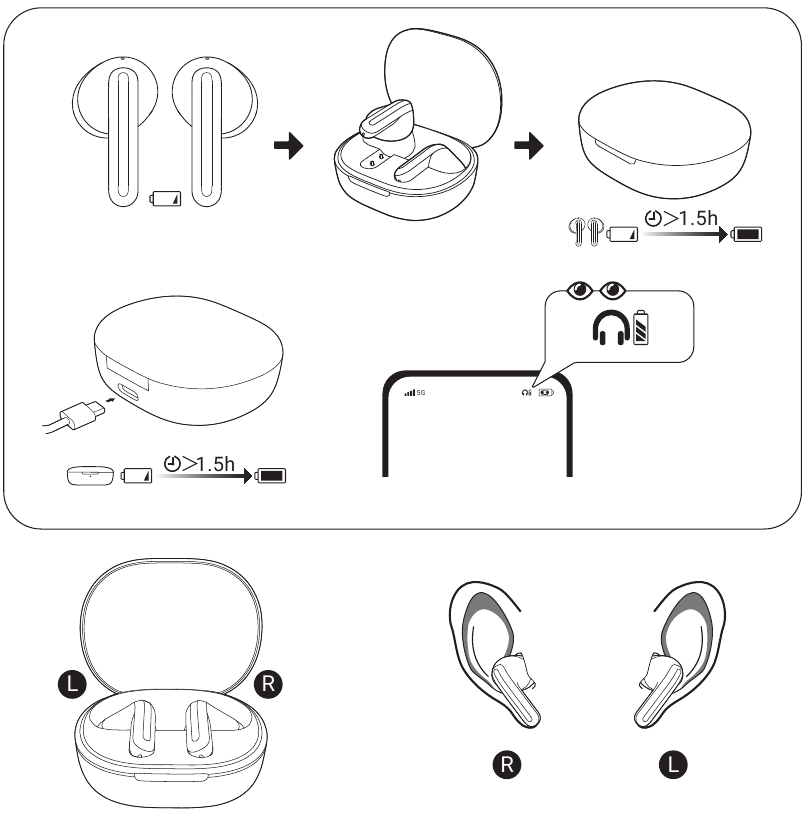 Xiaomi - Redmi Buds 4 Lite - OPLADEN EN GEBRUIKEN OPLADEN EN GEBRUIKEN