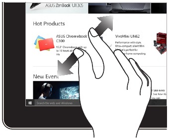 Asus - V241EA - Touchscreen-bewegingen gebruiken - Stap 3 Touchscreen-bewegingen gebruiken - Stap 3