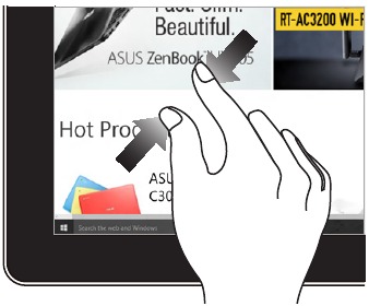 Asus - V241EA - Touchscreen-bewegingen gebruiken - Stap 4 Touchscreen-bewegingen gebruiken - Stap 4