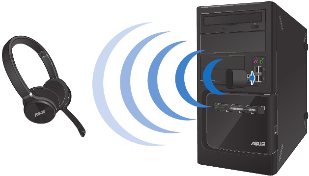 Asus - HS-W1 - De headset en de USB-dongle koppelen De headset en de USB-dongle koppelen