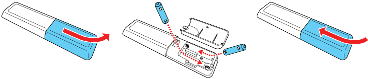 Epson - EF11 - Plaats twee AAA-batterijen Plaats twee AAA-batterijen