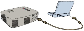 Epson - PowerLite 51c - Sluit de projector aan op de laptop Sluit de projector aan op de laptop