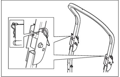 Husqvarna - Z554X - De Roll Over Protection Structure (ROPS) in- en uitschakelen De Roll Over Protection Structure (ROPS) in- en uitschakelen